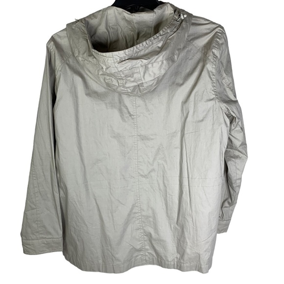 Men’s Dockers Khaki Fishing Chore Windbreaker Mesh Lined Jacket Pockets Hood LRG - Picture 5 of 13